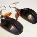 Earrings - Dark Copper Fold..