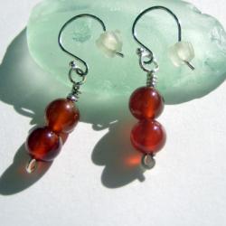 Earrings - Garnet Stack Sterling