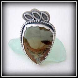 Ring - Sterling and Owyhee Jasper Size 11